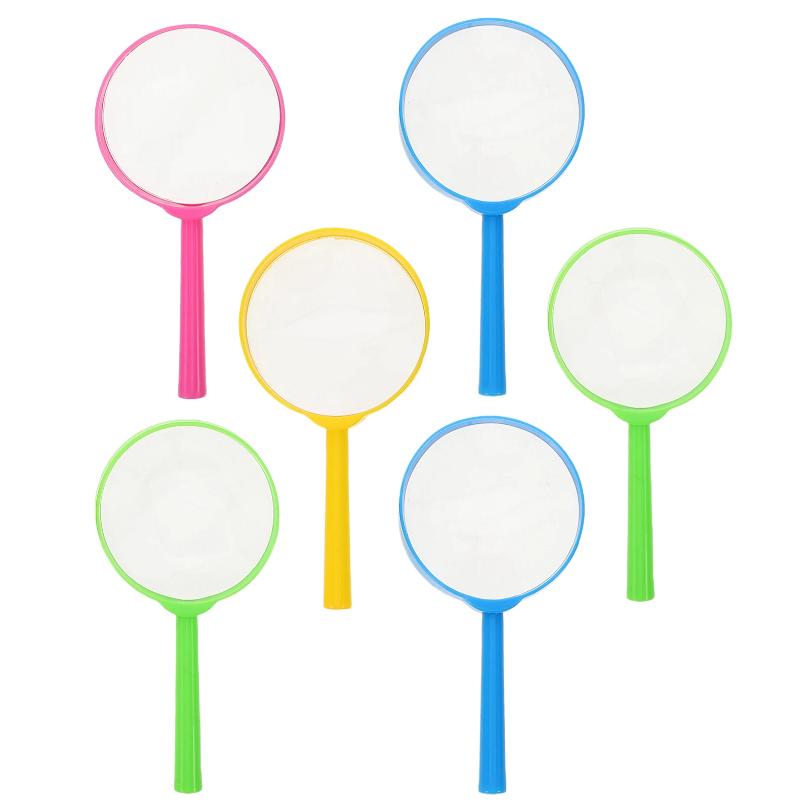 

6pcs Handheld Magnifier Colorful Kids Glasses Material Reading Observation Jewelry Stamps Insects Repair Gifts