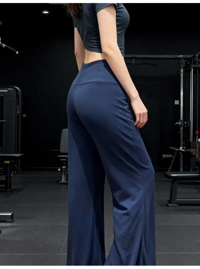 Women High Waisted Flare Leg Pants Stretchy Casual Sports Trousers Slim Fit Bootcut Pants for Daily Workout Outfits
