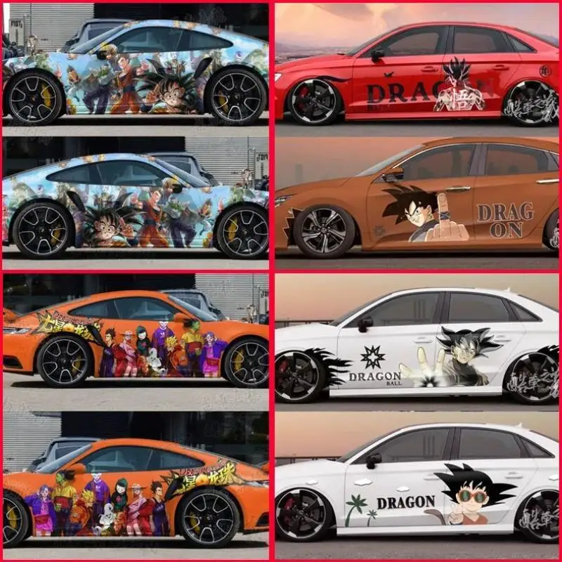 Dragon Ball Autoaufkleber Autofolie Zweidimensionaler Aufkleber Son Goku Super Saiyajin Wasserdichter Sonnenschutz Autozubehör Aufkleber Geschenk