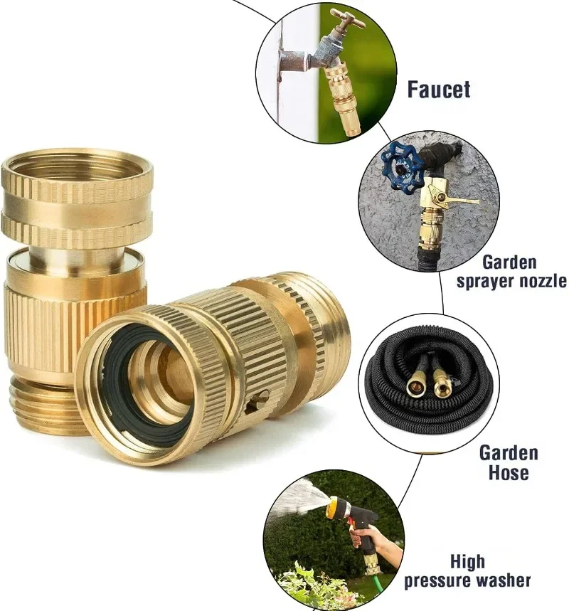 Garden car cleaning faucet adapter, 1/2 connector hose connector watering connector extender quick internal thread connector 4/6