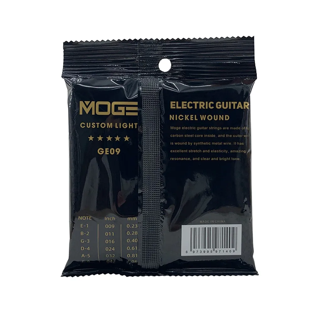 Metal Electric Guitar Strings Set For MOGE-GE09 Practiced Hexagonal Steel 6 String 09-42inch For Guitar Parts Musical Instrument