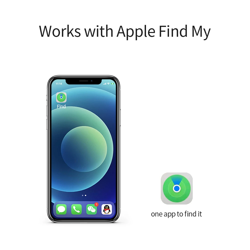 Bluetooth Anti-lost Smart Tag Mini GPS Tracker Locator for Key Wallet Suitcase Bag Luggage Pet Finder Works with Apple Find My