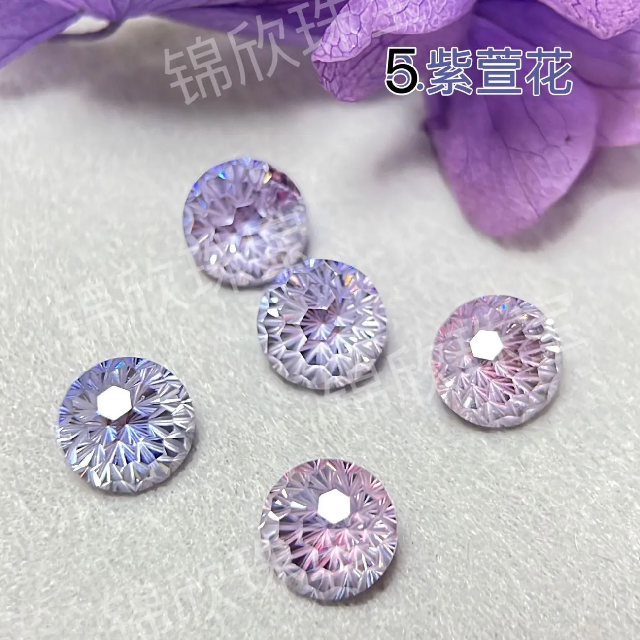 6mm Round Stone Firework-cut Gradient Two-tone Celestial Fire-cut Zircon Loose Stone Nail art Fashionable Christmas Gifts
