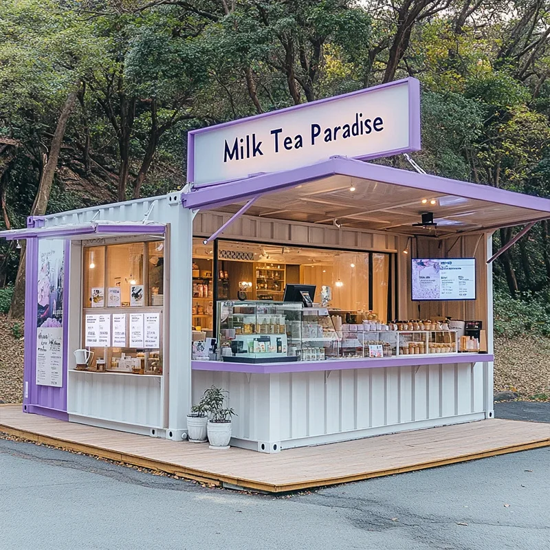 Custom Prefabricated Container Coffee Shop Outdoor Mobile Retail Vending Store