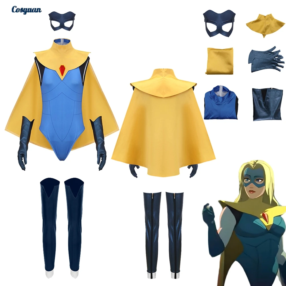 

Костюм для косплея Game Dis Dispatch: блондинка в блейзере, плаще и одежде, наряд для Хэллоуина, карнавала, вечеринки, ролевых игр