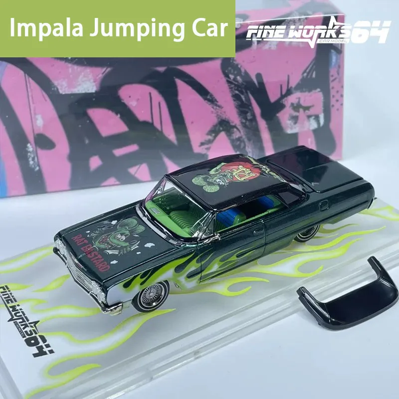 Fine Works64  Impala Jumping Car 1/64 Alloy Motor Vehicle Toy Die-casting Metal Model Collection Boy Christmas Gift
