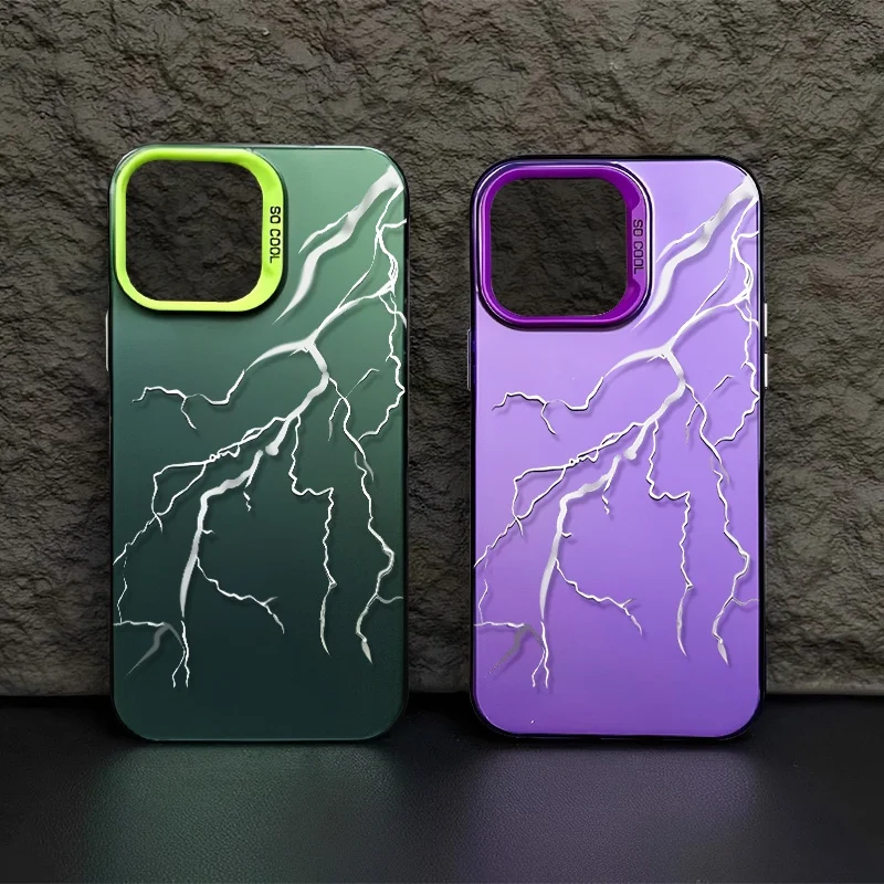 

Luxury High-end Silvery Lightning Six-Color Matte Colorful Silvery Mobile for IPhone16 15 14 13 12 11 8 7 X XS XR Plus Pro Max