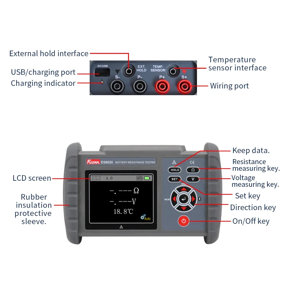 

ES8020 Lead battery lithium battery analyser Battery Internal Resistance Tester for Industrial use2025