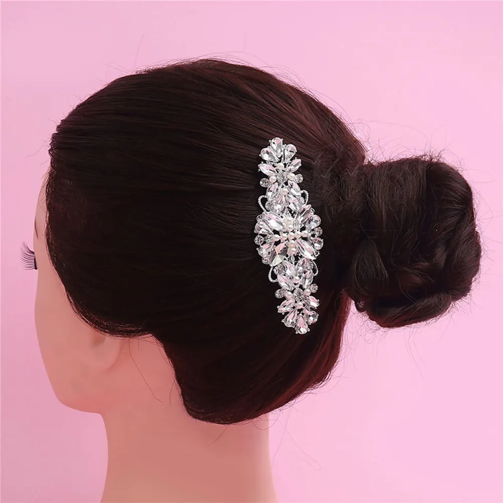 1Pcs Premium Alloy Rhinestone Hair Comb with Imitation Pearl Accents Bridal Hairpin Elegant Party Wedding Styling Accessory