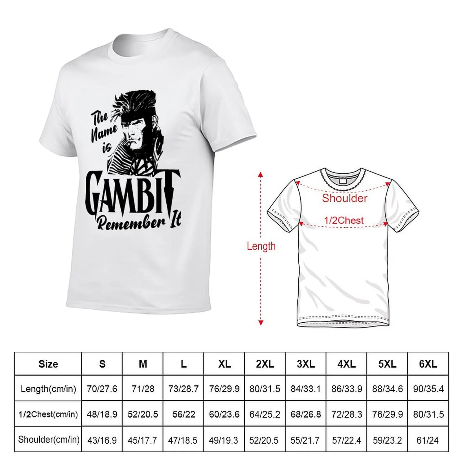 The Name Is Gambit. Remember It. T-Shirt Plus Size All Match Tee Shirt