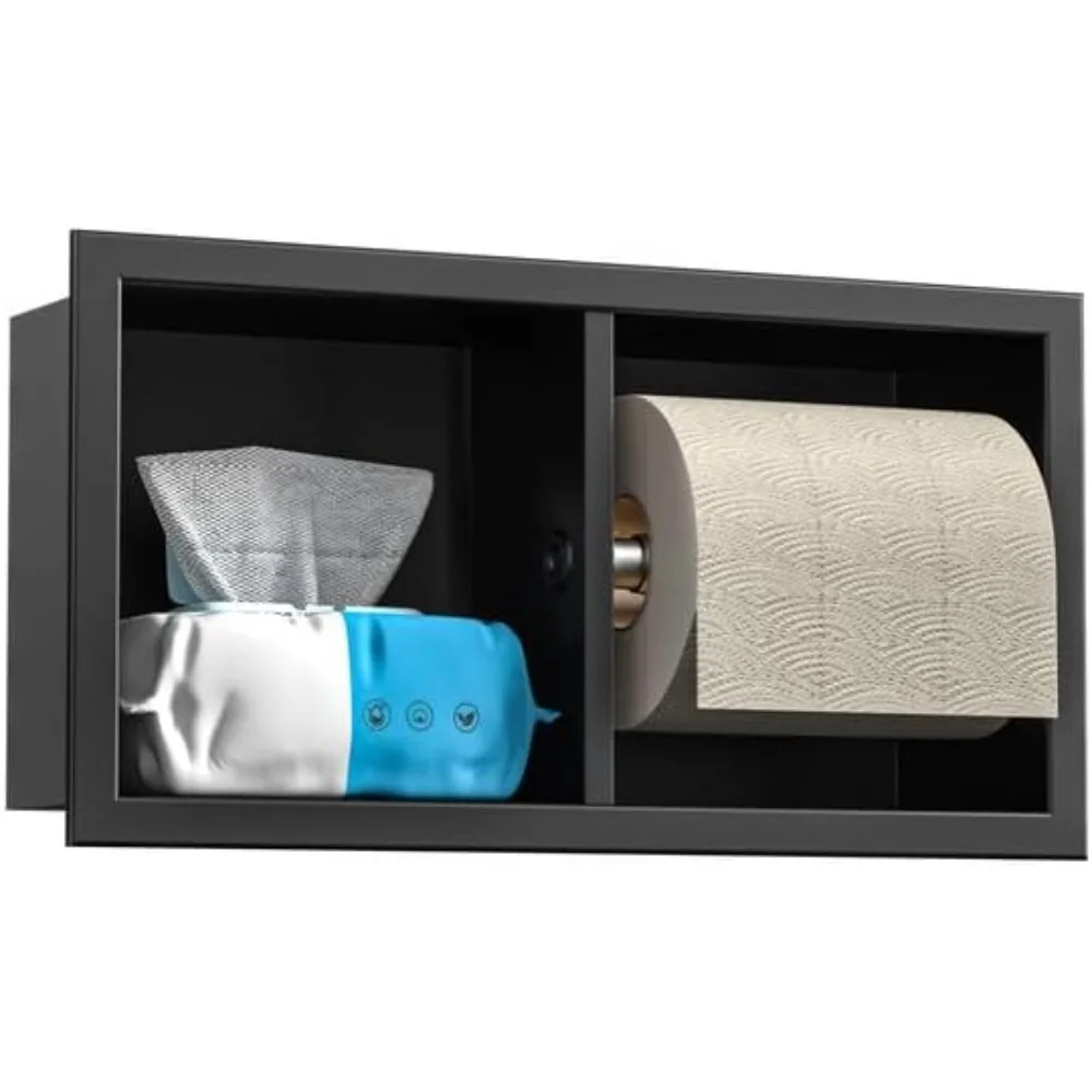 

Stainless Steel Recessed Dual Roll Toilet Paper Dispenser for Bathroom Renovation