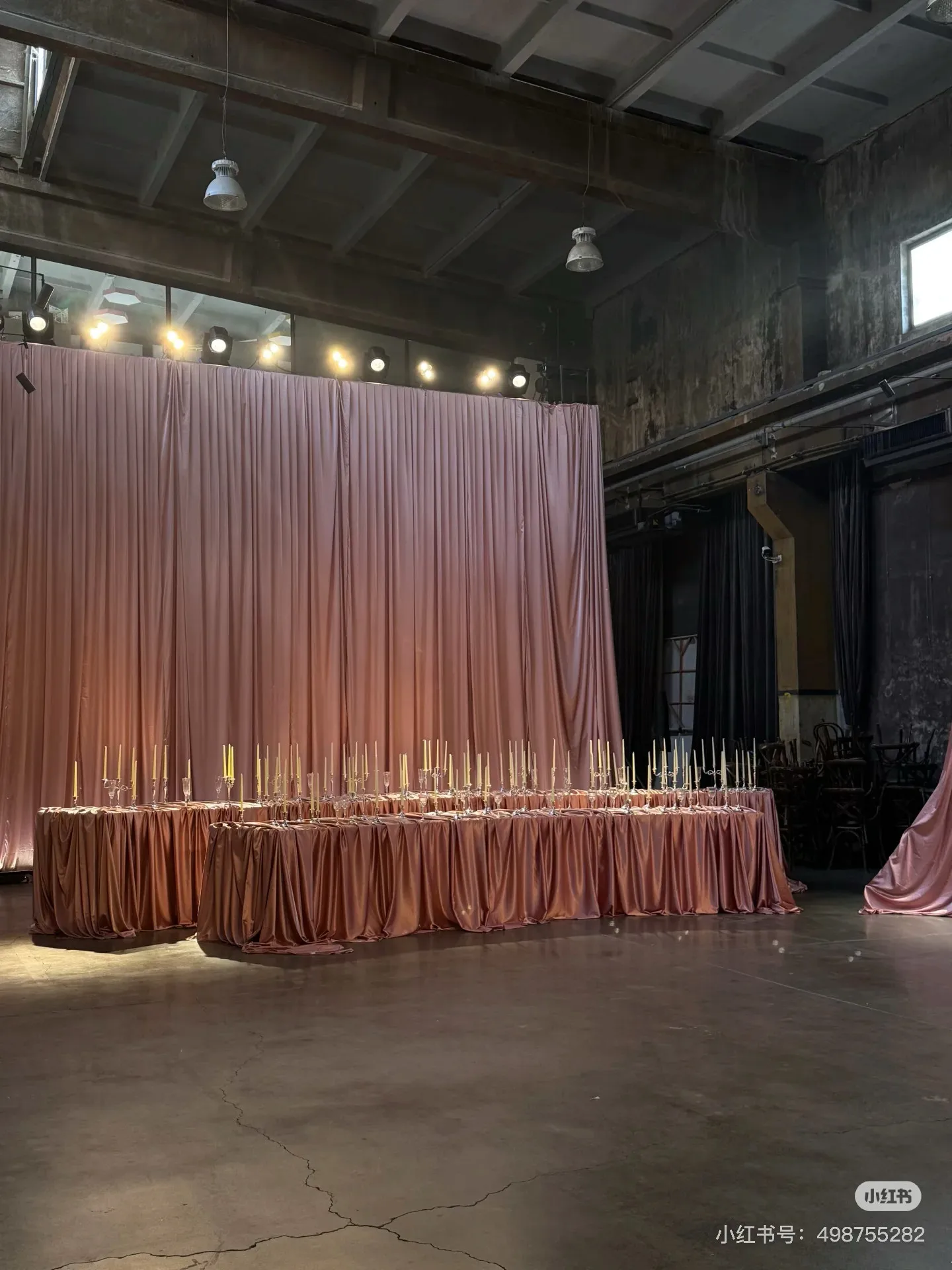 Pink Champagne Satin Fabric Draping for Wedding Background Decoration Purdah Stage Layout Voile Fabric