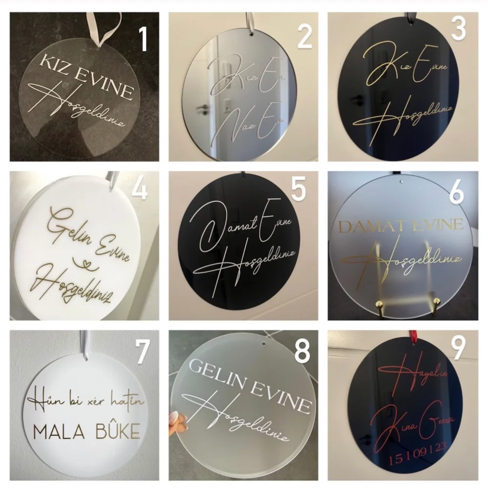 ส่วนบุคคลประตูยินดีต้อนรับป้าย,Kız Evine Hoşgeldiniz ป้าย,ชื่อไวนิล Decal มุสลิมสติกเกอร์สําหรับกระจก,งานแต่งงานสติ๊กเกอร์ตกแต่ง