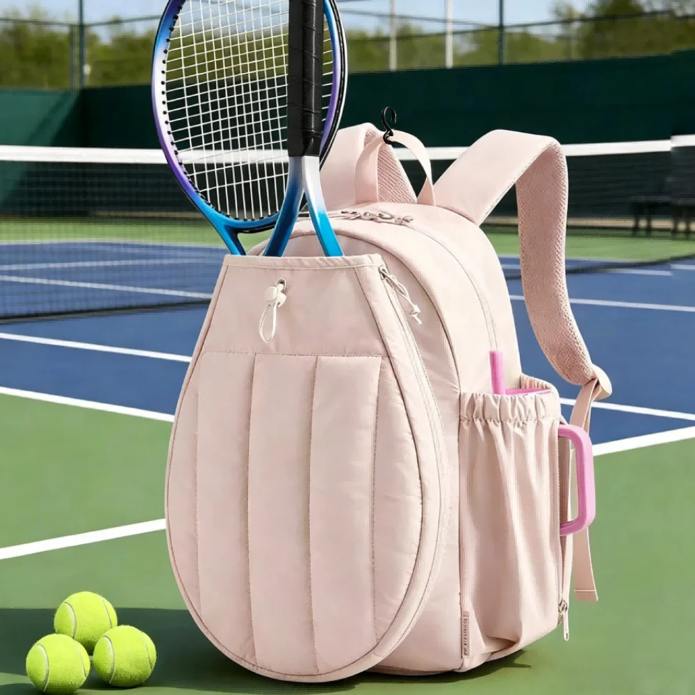 

Outdoor Sports Tennis Rackets Backpack with Shoe Compartment Holds 2 Rackets Tennis Tote Bag Gym Bag Women Finess Pickleball Bag