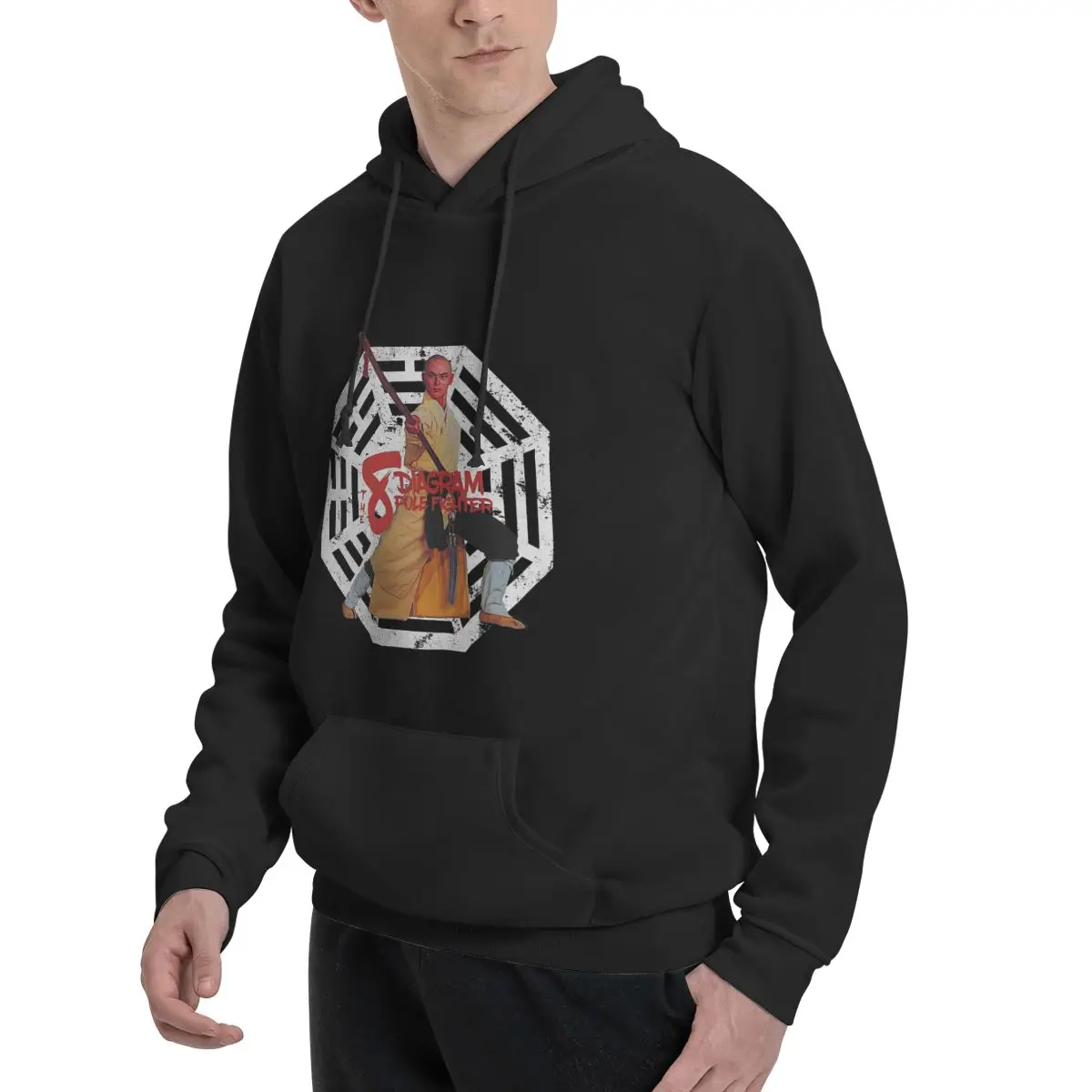 Gordon Liu The Eight Diagram Kung Fu Pole Fighter Polyester Hoodie Men's Sweatershirt Warm Dif Colors Sizes