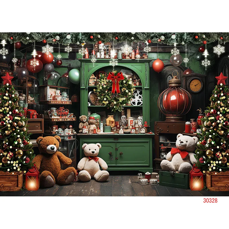 Sheng yongbao Weihnachts baum Fenster Kranz Fotografie Hintergrund Holztüren Schneemann Kino Kiefer Neujahr Hintergrund Requisite TNB-06