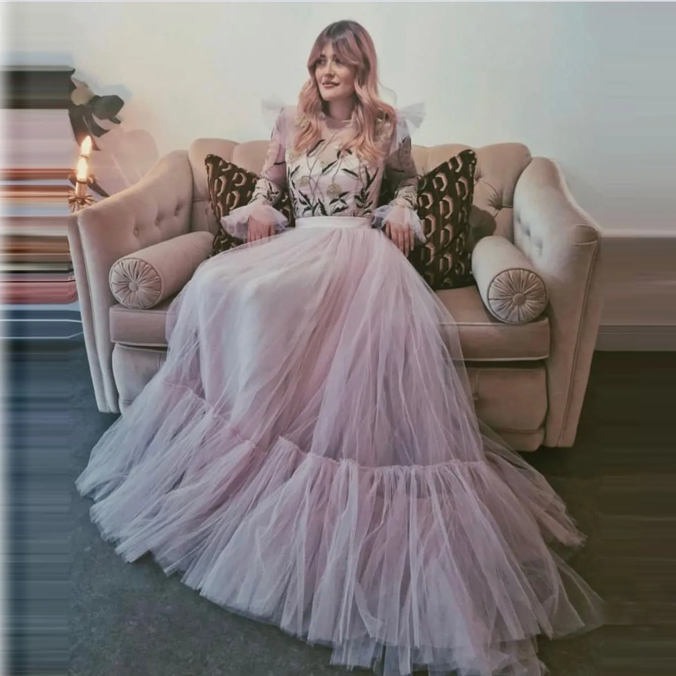 

Long Tulle Skirt with Layered Bridal Wedding Skirts Custom Made For Special Occasions and Formal Events Prom Party Wear