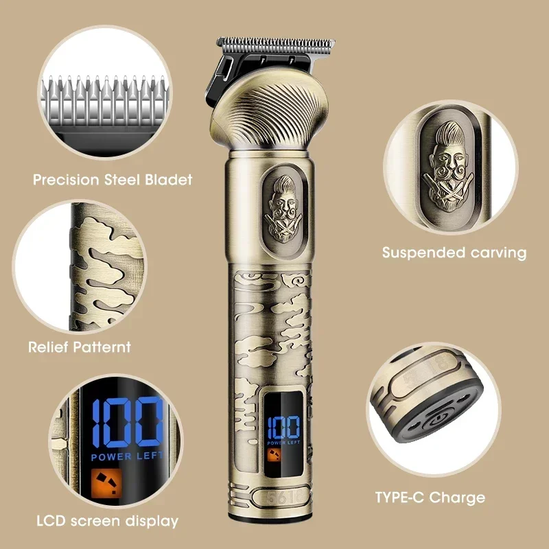 Resuxi 5618 New 6 in 1 Full Body Wash Hair Clipper Multifunctional Head Changing Electric Shaver Ear Nose Trimmer Set