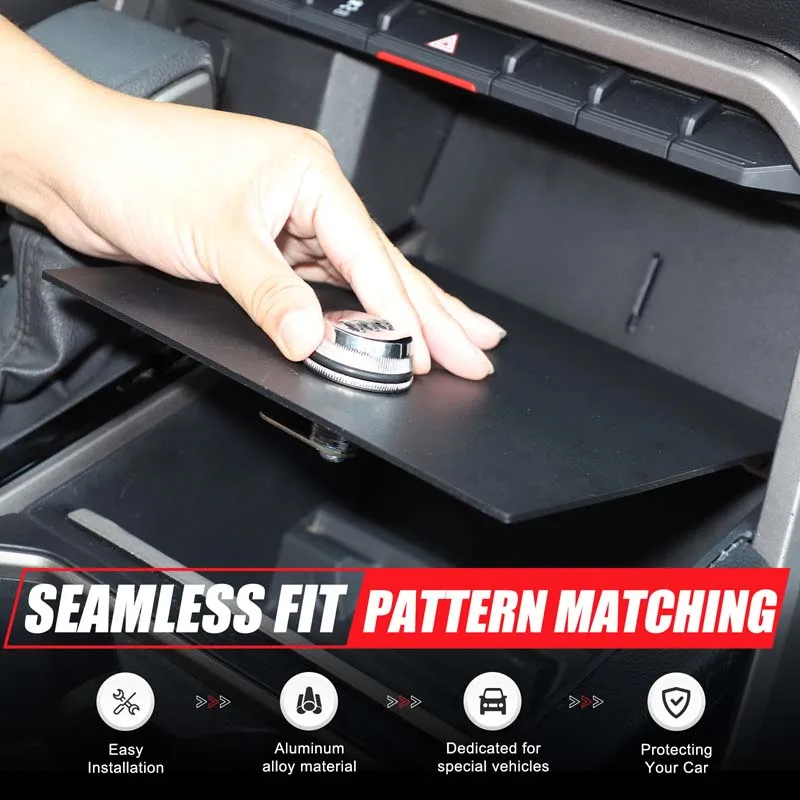 

For Toyota Tundra Sequoia 2022-25 Aluminum Alloy Car Center Console Storage Compartment Lock Cover Trim Interior Car Accessories
