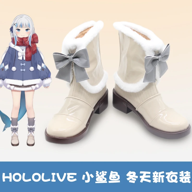Zapatos de Cosplay Virtual YouTuber Gawr Gura Gawr Gura, zapatos de disfraz de invierno, Goomba Goob para fiesta de Todos los Santos, adultos, mujeres y hombres