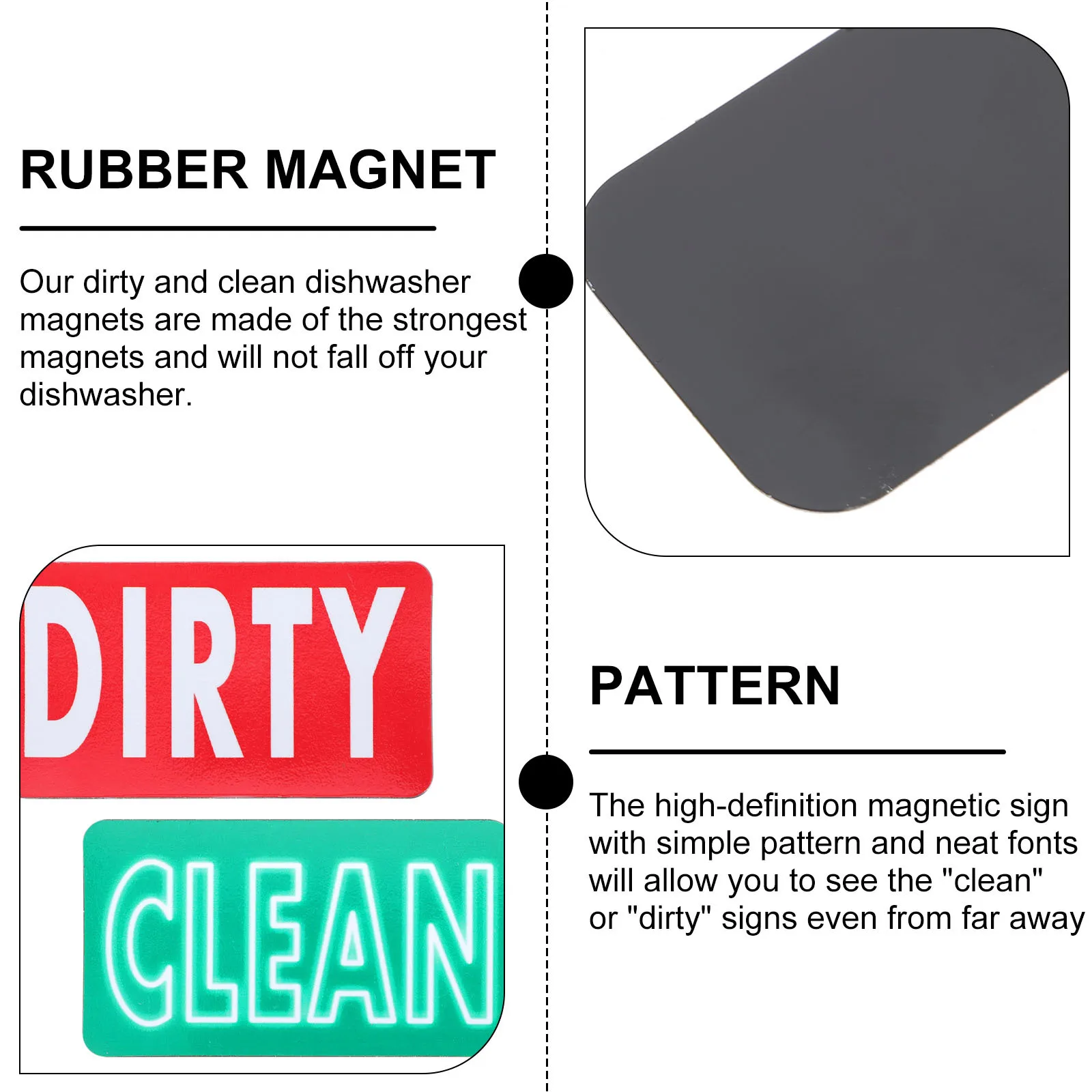 

1Pcs Eye Catching Magnetic Cleaning Sign Dual Function Dishwasher Indicator for Kitchen Bathroom Office Smart Home Accessory