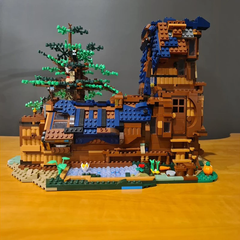 2417 قطعة من مكعبات البناء المعيارية، تصميم MOC لبيت حذاء خيالي، لعبة تجميع ذاتية شعبية للأطفال، هدية