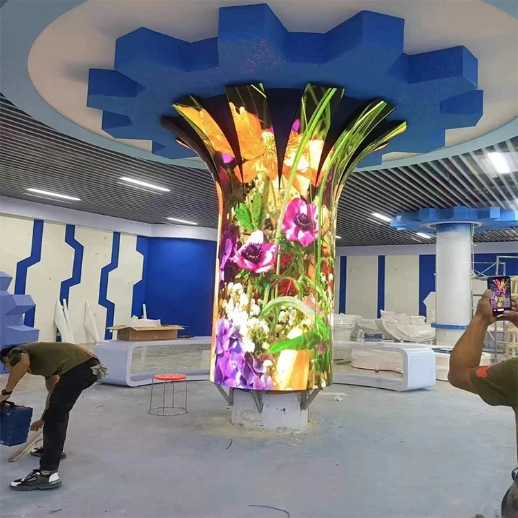 Custom  Indoor Flexible LED Screen Bendable Soft Modules Creative Shapes High Brightness Seamless Splicing