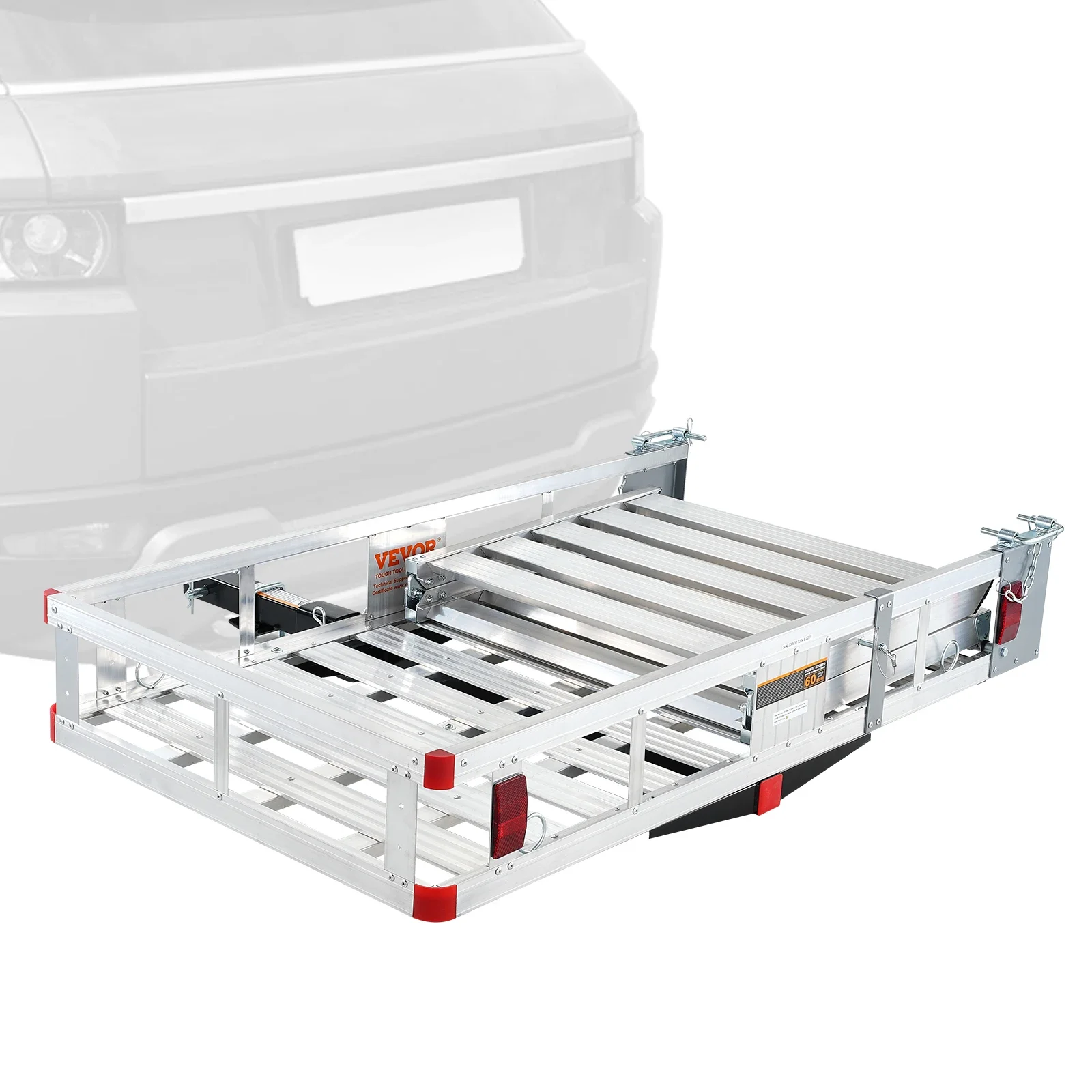 Hitch Mount Wheelchair Carrier 500LBS Mobility Scooter Carrier with Folding Ramp Aluminum Trailer
