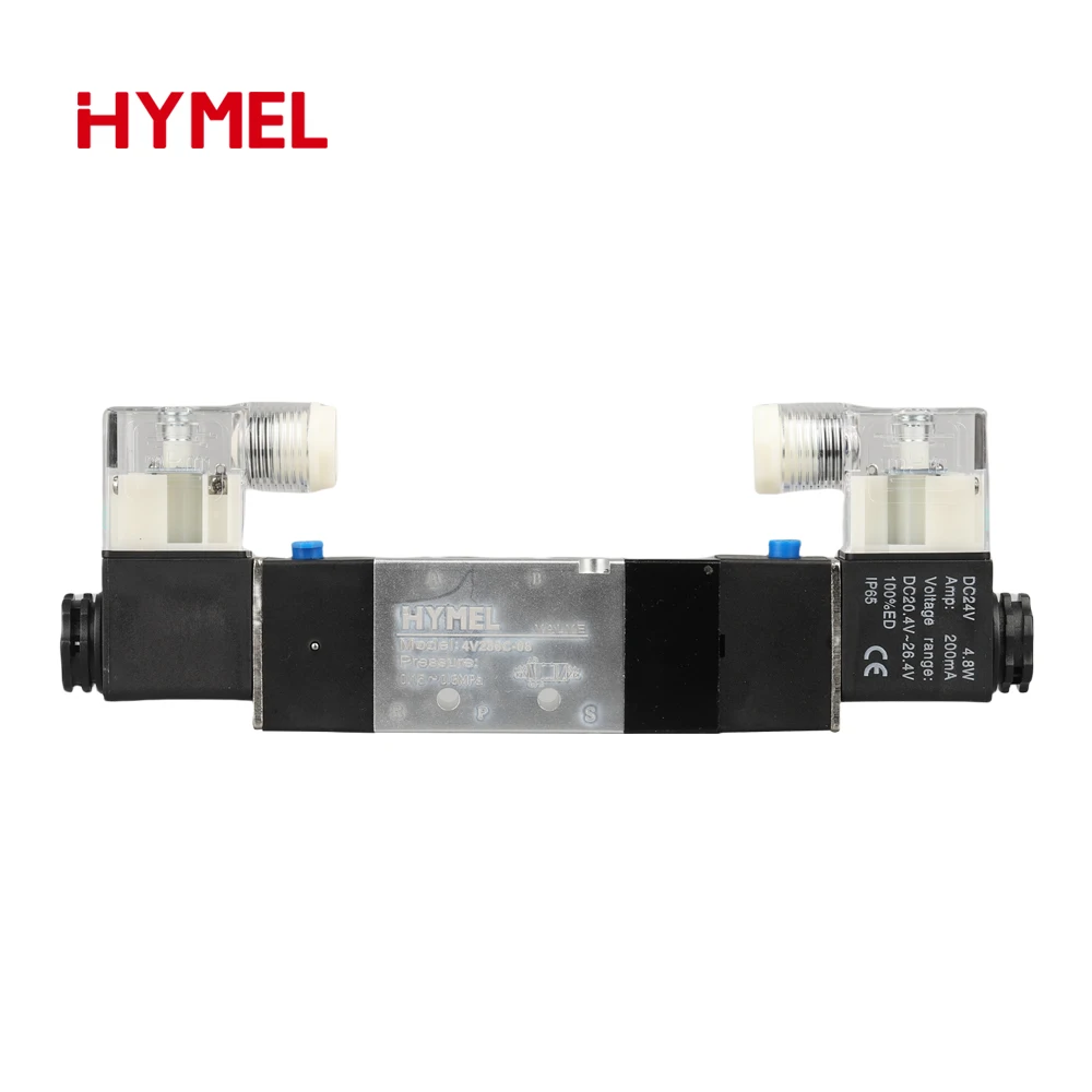 5-Wege-3 Position 1/4" pneumatisches Magnetventil DC12V DC24V AC110V AC220V mit 4 6 8 10 12mm Armaturenanschluss 4V230C-08