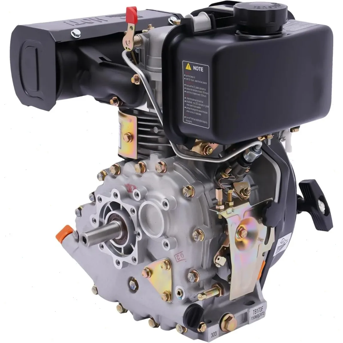 5HP Diesel Engine,  Single Cylinder Air Cooled Vertical Four Stroke, Direct Injection Fuel Efficient, Lightweight Aluminum Alloy Casing, Powerful Reliable for Tiller Pump & Cutting Machine