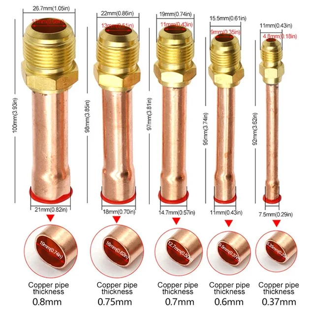 Rura miedziana Mosiężna złączka rurowa Adapter 45 stopni do klimatyzatora 2/3/4/5/6 punktów -20 do 120 ℃   Złącze rurowe HVAC