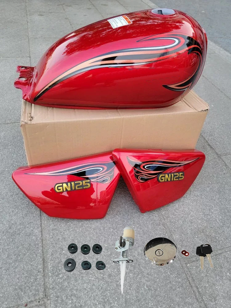 

Motorcyle Fuel Tank With Tank Cap/Fuel Tap/Side Panels for Suzuki Haojue Qjmotor Dayun Haojin Sanlg Lifan GN125H HJ125 Gas Box