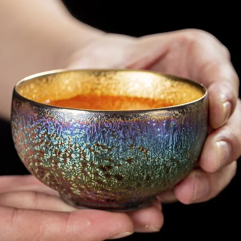 Tea Bowl Gilt Kiln Transformed Into Tea Cup Teacup 24K Gold Master Cup Teaware Kitchen Dining Bar Home Garden