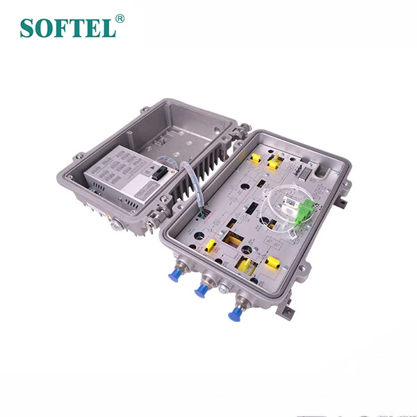 Softel 4 Way Output Catv Fiber Optic Receiver عقدة بصرية خارجية مع AGC