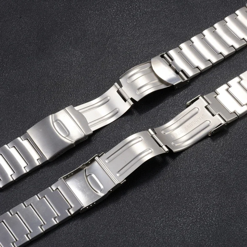 Watchband 23*26mm Sliver Metal Stainless Steel Butterfly Clasp Strap for Swatch YOS440 441 439 Watch Band