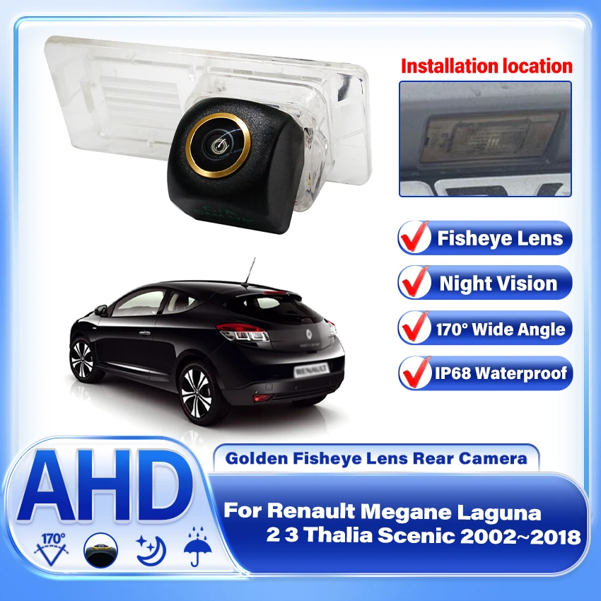 For Renault Megane Laguna 2 3 Thalia Scenic 2002~2018 Night Vision Reversing Rear View Camera Car Back up Camera AHD Vehicle