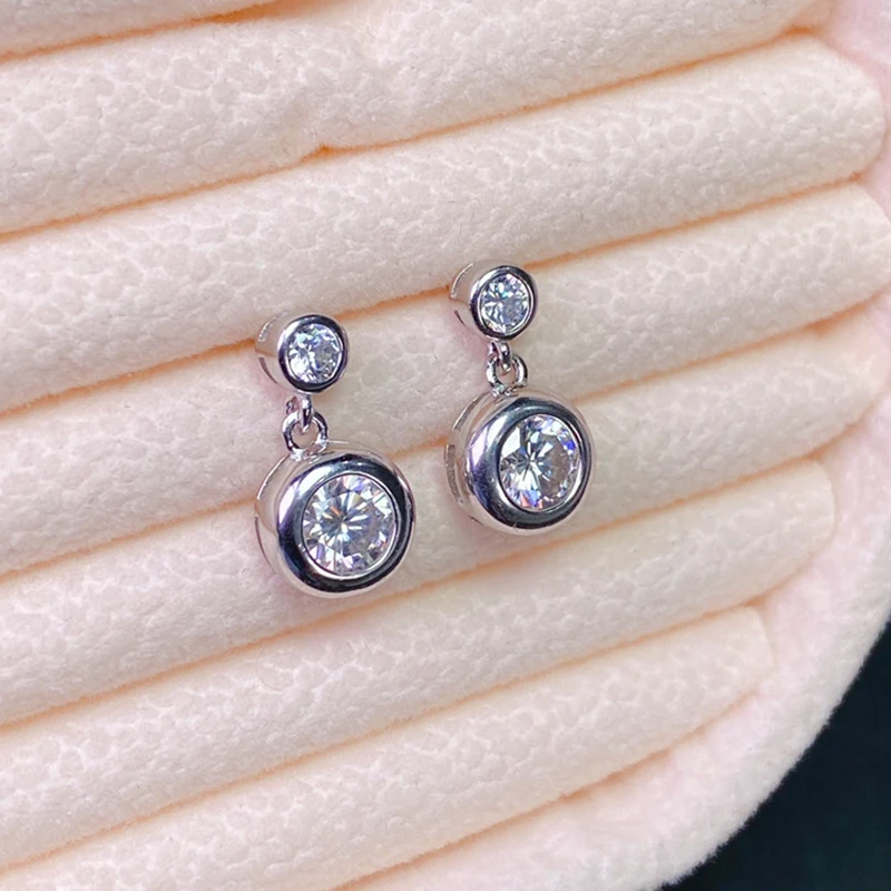 

Natural moissanite earrings for women 1ct silver 925 jewelry luxury gem stones 18k gold plated free shiping items