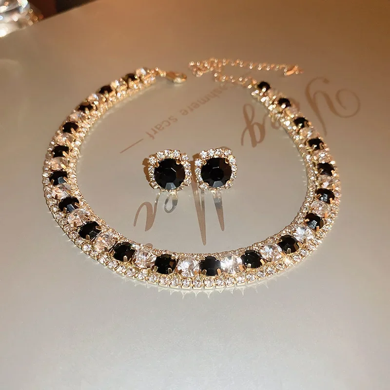 Rhinestone Necklace & Earring Set — product information 6