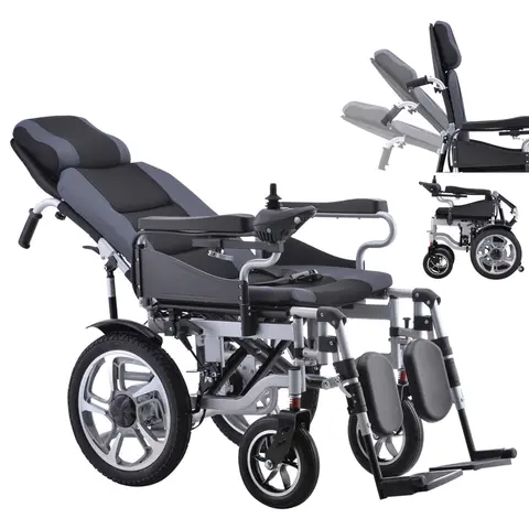 500W Electric Wheelchair 20AH Foldable, Reclining Tilt Design 150KG Weight Capacity 22KM Range Ergonomic Design