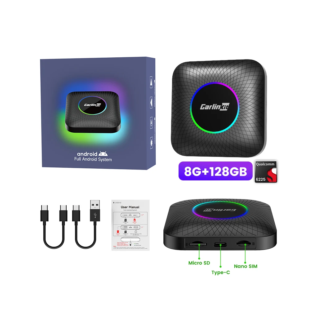 Carlink Tbox Ambient SM6225 8-Core Car Play Ai Box Carlinkit 8G