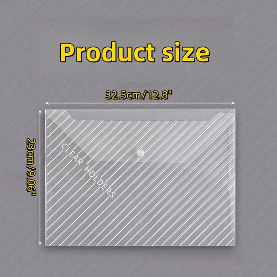 10PCS Clear Document Folders Transparent Filing Envelopes Storage Bag Waterproof Plastic Envelopes A4 File Holder Organizers