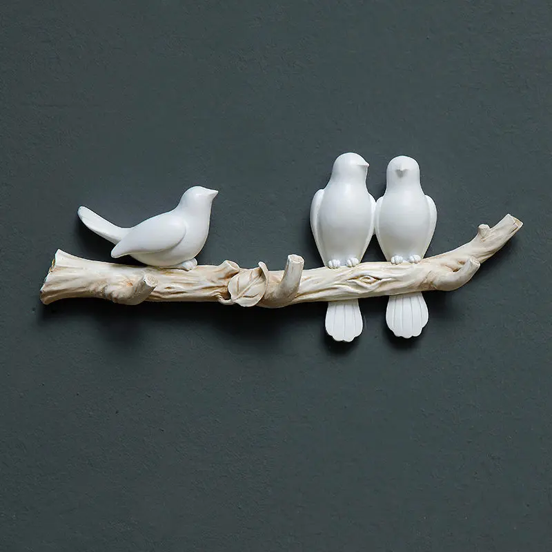 Bird Sculpture Resin Hook Strong Punch-free Clothes Household Entrance Door Hanger Wall Hanging Decoration