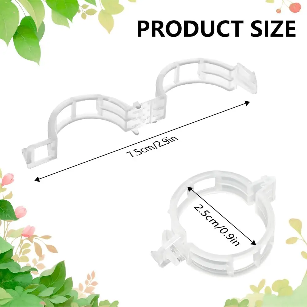 100PCS Plant Support Clips Reusable Garden Clips, Secured Plastic Plant Clips, Tomato Support Clips for String Trellis for Climb