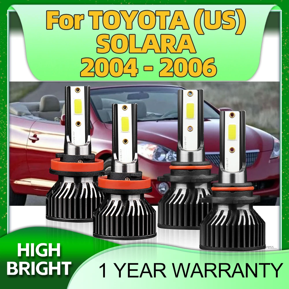 4Pcs LED Car Headlight 6000K Lamp HB3 H11 Auto Bulbs 20000LM High Bright Headlamp For TOYOTA (US) SOLARA 2004 2005 2006