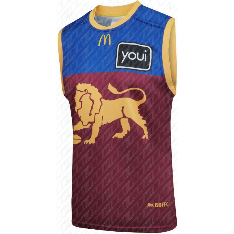 Brisbane Lions, Youth Training Vest, Sports and Fitness Vest, Sleeveless Australian Football Jersey, Replica Team Uniform