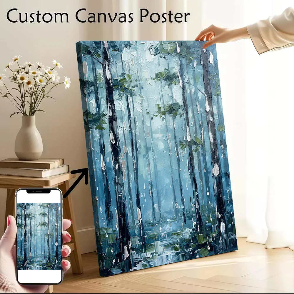 Misty Forest Painting Printed Canvas Poster Personalized High Quality Wall Art Paintings for Room Decorations Wand Deko Bedroom