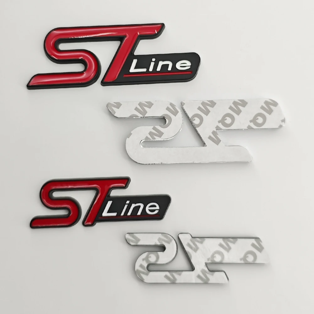 ثلاثية الأبعاد المعادن ST خط لاصق الشعار الجبهة الشواية شعار الخلفي الجذع شارة مائي لفورد بوما مونديو التركيز كوغا MK3 MK4 اكسسوارات السيارات #5