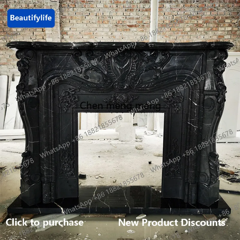 

A56 Marble fireplace European carved fireplace decoration French villa living room heating light luxury ornaments can be customi