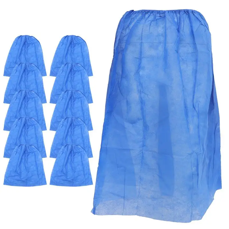 10Pcs Disposable Women Bath Skirts Non-Woven Bathrobe Sweat Steaming Beauty Salon Dress Adjustable Bathrobe Breathing Spa Sweat