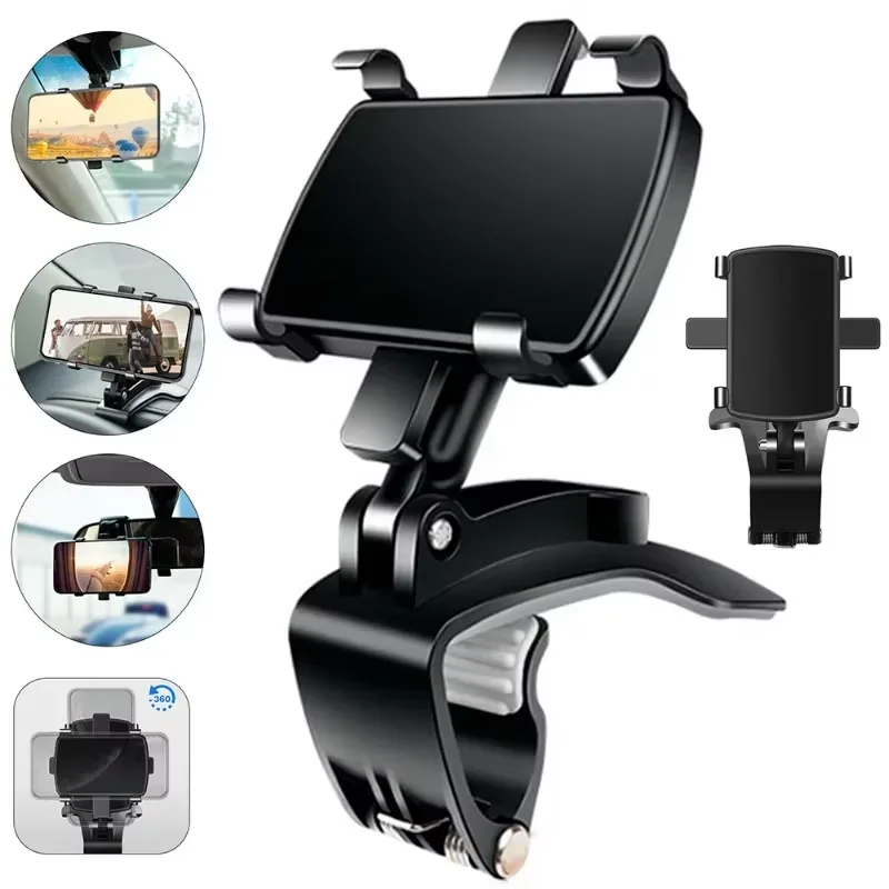 Multi-function Car Phone Holder Universal Navigation Dashboard GPS Mobile Phone Bracket Clip 360Degree Rotatable Car Accessories